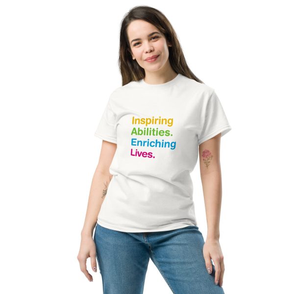 Inspiring Abilities Enriching Lives T Shirt (with back printing) - Image 3