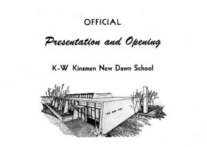1958 Official presentation and opening of K-W Kinsmen New Dawn School.